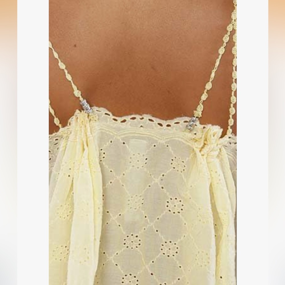 ☀️ Free People New Romantics Wildflower Eyelet Cami - Picture 3 of 6